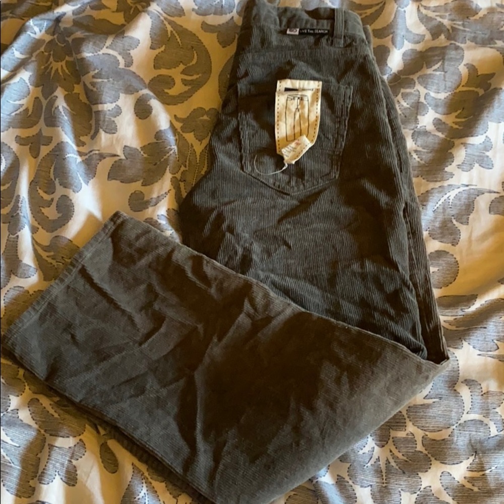 Brand new corduroy straight leg rip curl pants